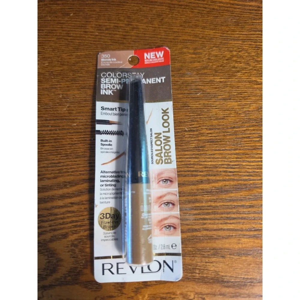 Revlon ColorStay Semi-Permanent Brow Ink, Blonde Ink 350, 0.09 fl oz